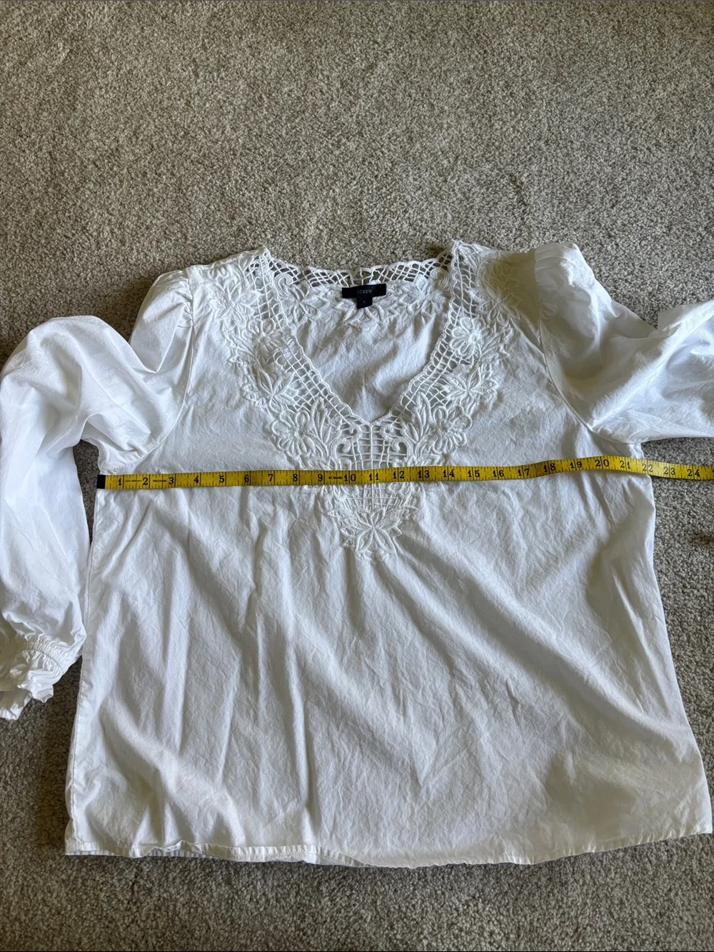 J. Crew V-Neck Top with Eyelet Trim
